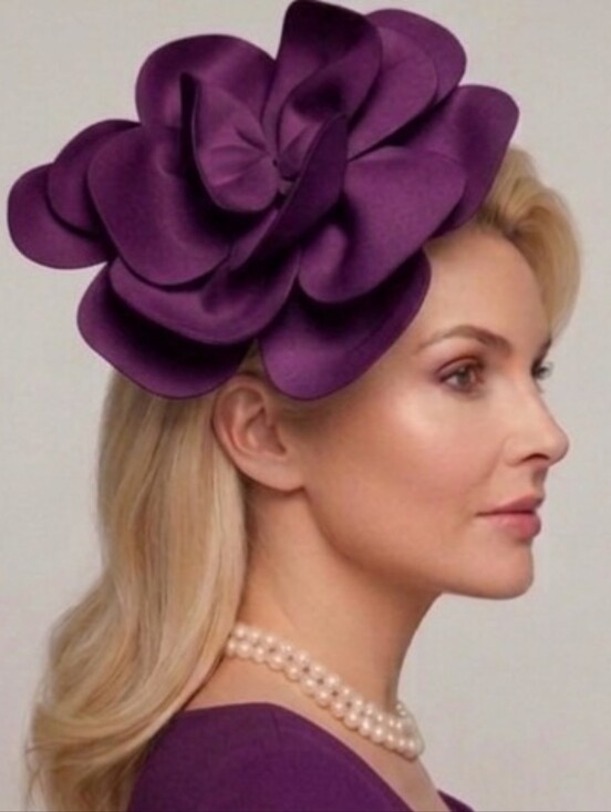 Beloved Millinery Elegant Feminine Purple Floral Fascinator Headpiece for Women main image 6
